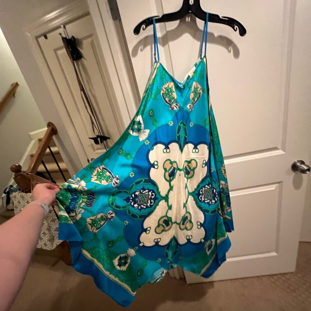 Silk handkerchief tank dress